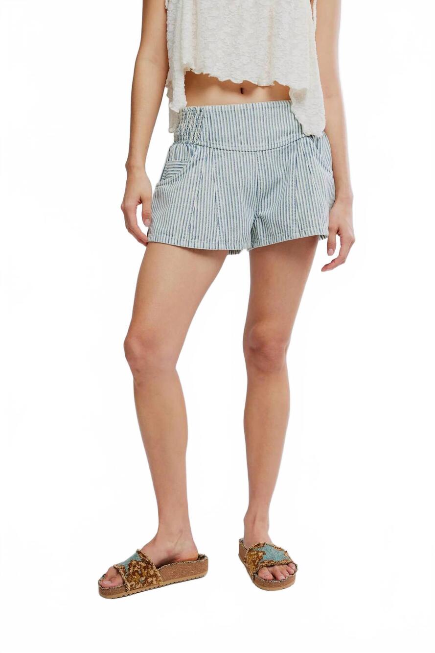 NEW FREE PEOPLE luna railroad short in horizon stripe